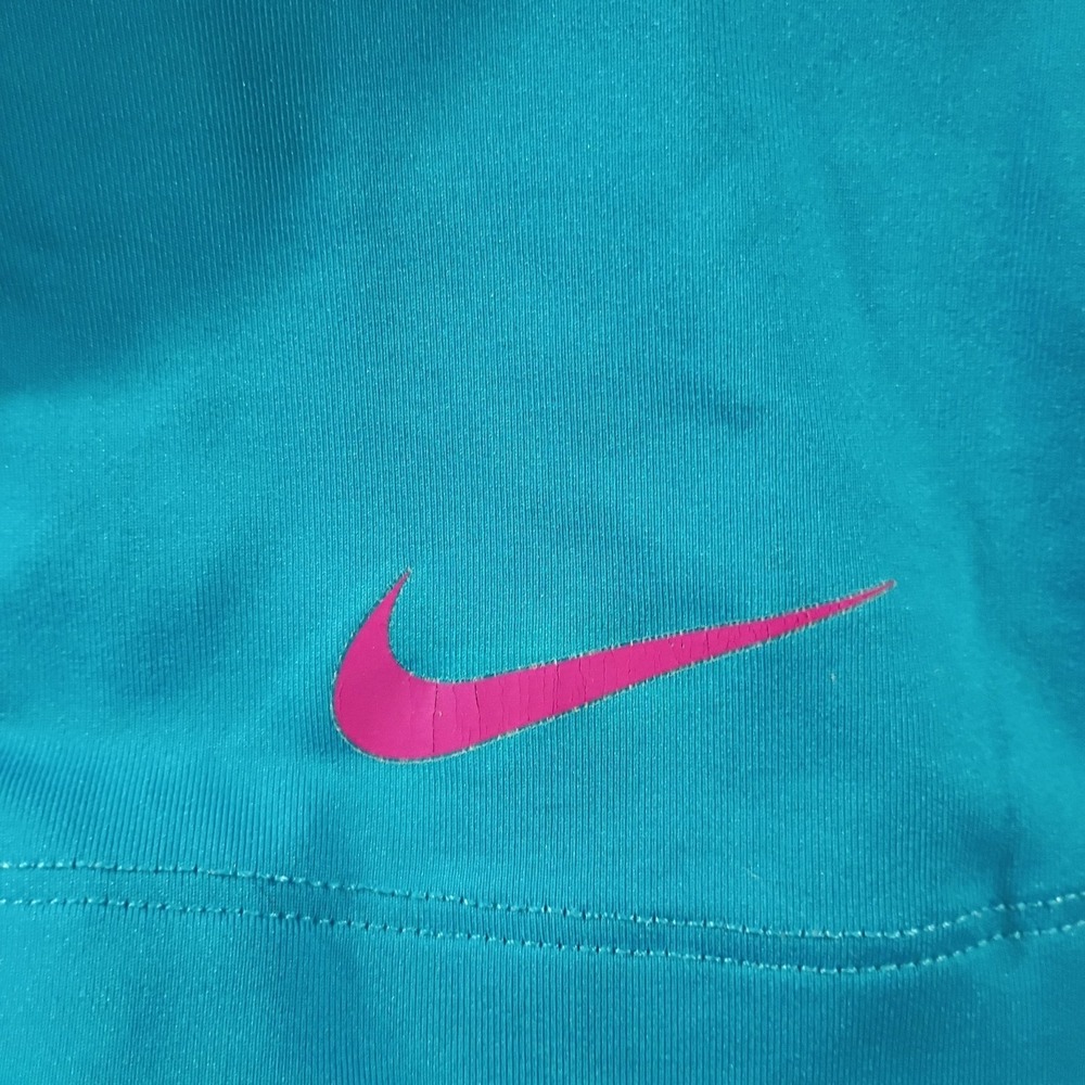 Nike Pro Combat‎ Leggings Capri Teal Blue Training Pants Athletic Womens Large - Picture 4 of 7
